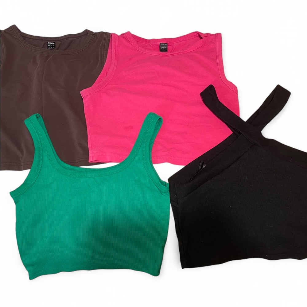 SHEIN Women's Colorful Tank Tops - Pink, Green, Brown, Black